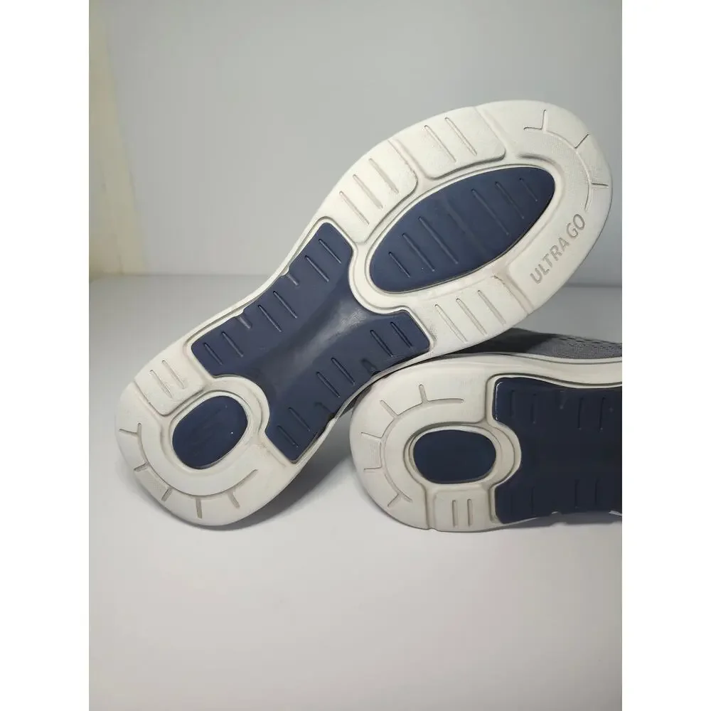 Skechers Men's Go Walk Arch Fit Grey Navy Sz 14 Athletic Sneaker Sporty Mesh